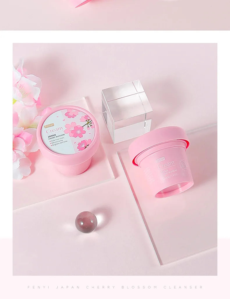 Japan Sakura Face Cream Whitening Anti Aging Shrink Pores Cosmetics Moisturizing Cherry Blossom Essence Facial Lotion Emulsions