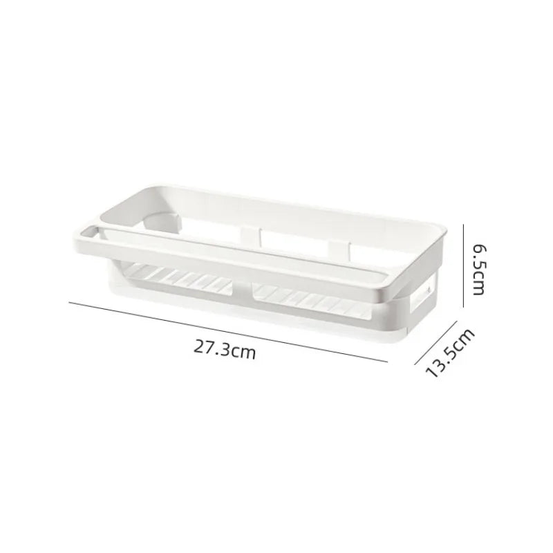 Sponge Holder for Kitchen Sink Wall Mount Sink Caddy with Drainage and Drip Tray Plastic Organizer for Countertop White