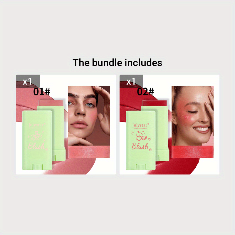 15g Multi-Tasking Rouge Blush Cream Stick - Natural Matte Finish, Expanding Color, Highlighting, Contouring, Solid Blush for Face and Lips - Long-Lasting, Easy to Apply, Buildable Coverage, Cruelty-Free, Travel-Friendly