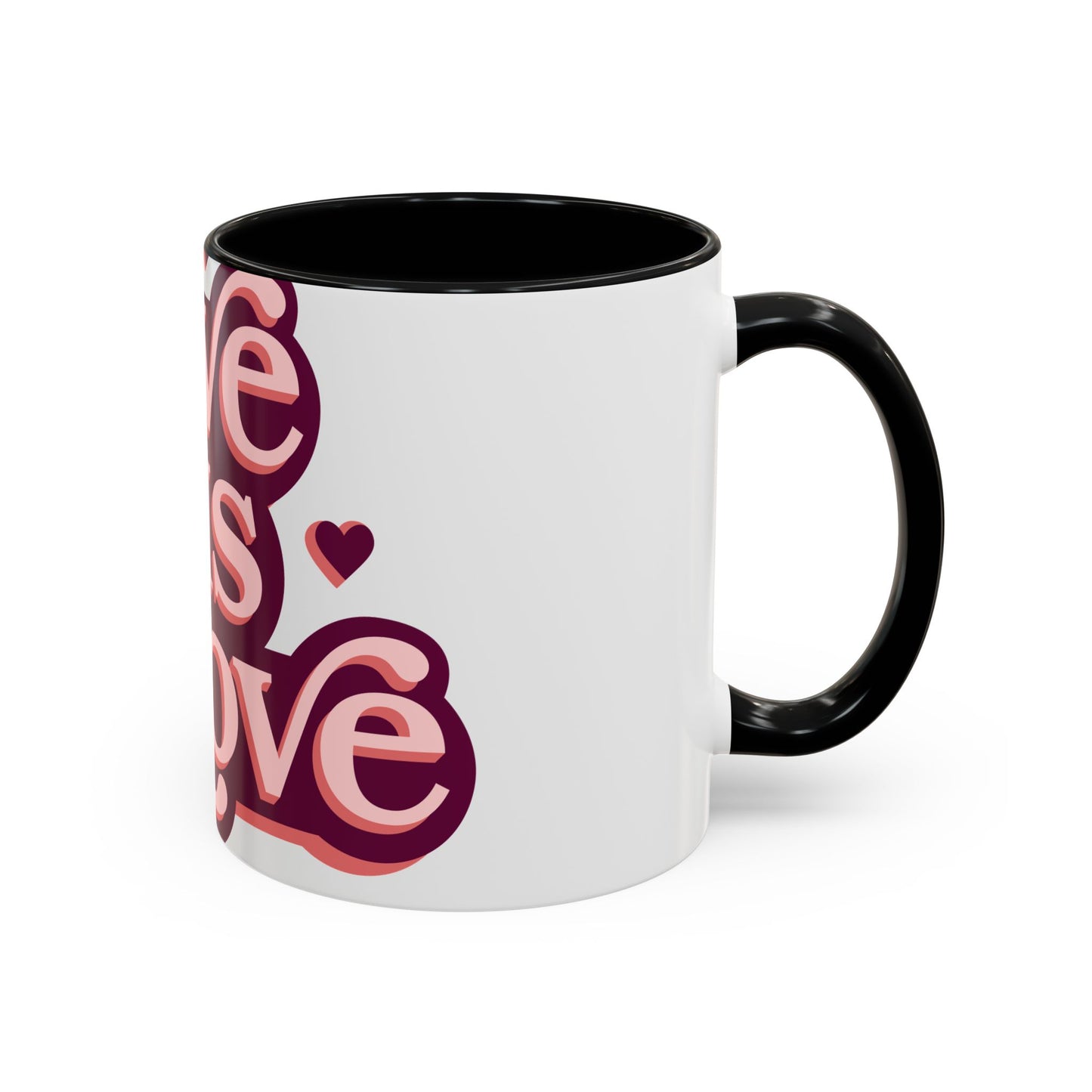 Accent Coffee Mug — "Love Is Love" Retro Pride Mug (11/15oz)