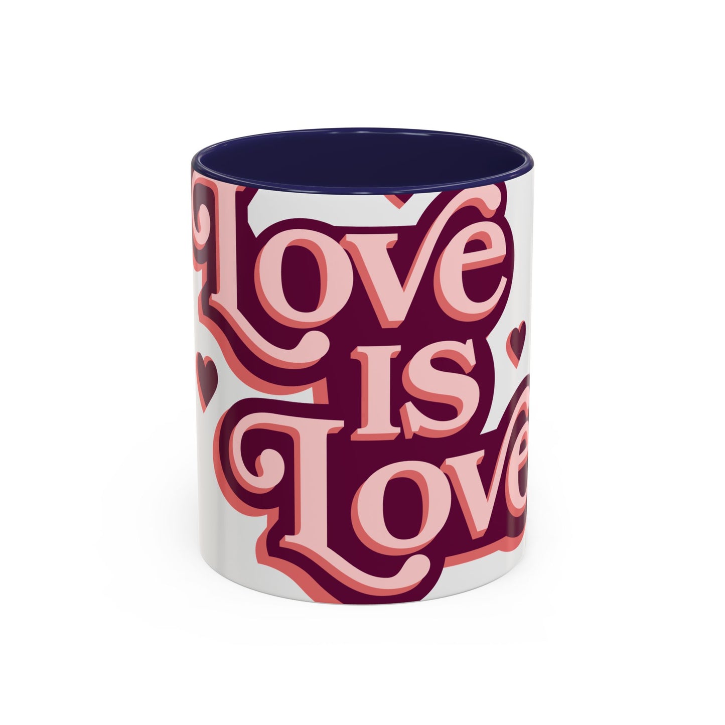 Accent Coffee Mug — "Love Is Love" Retro Pride Mug (11/15oz)
