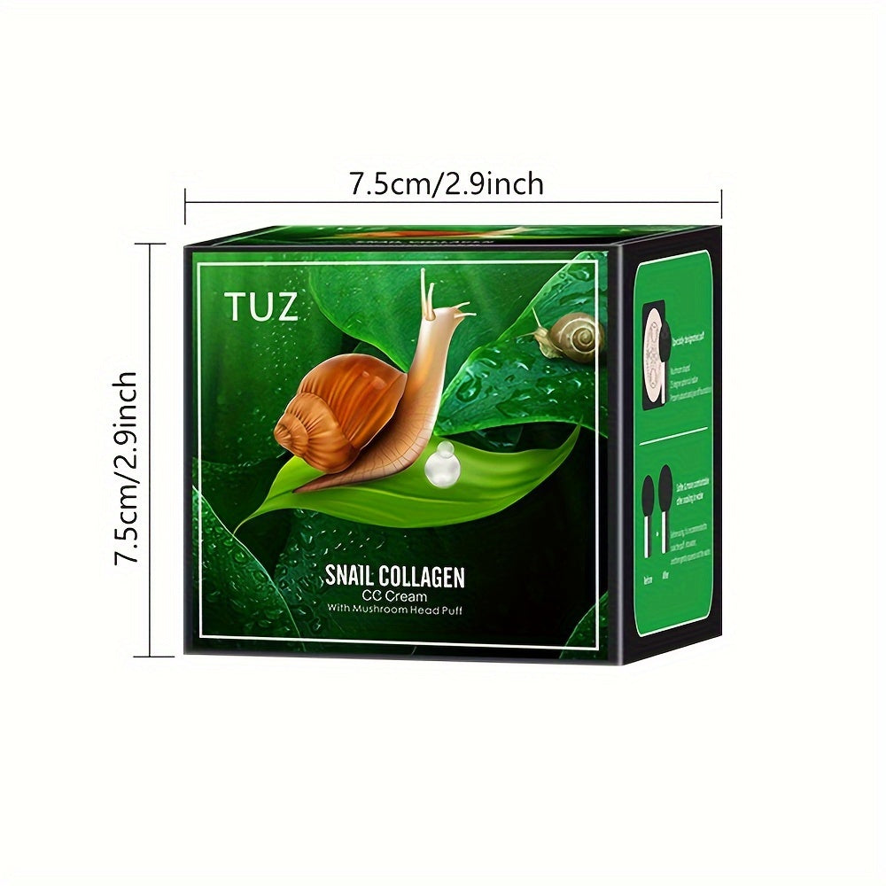 Snail Collagen Mushroom Head Air Cushion CC Cream BB Cream, Face Concealer Air Cushion Cream Brightening Moisturizing Foundation Cream Waterproof And Long-lasting Face Makeup