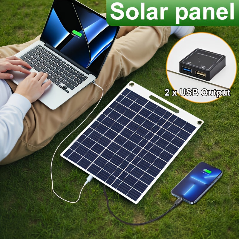 AFGVK Solar Portable Charger: Ideal for Outdoor Travel and Camping - USB Charging, Mobile Power, Flashlight, Fan - Suitable for 36V and Below Devices