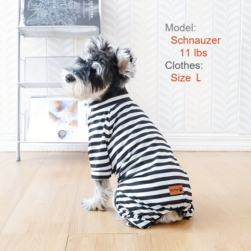 Cozy Striped Pajamas For Small Dogs And Cats - Soft Stretch Fabric For Ultimate Comfort