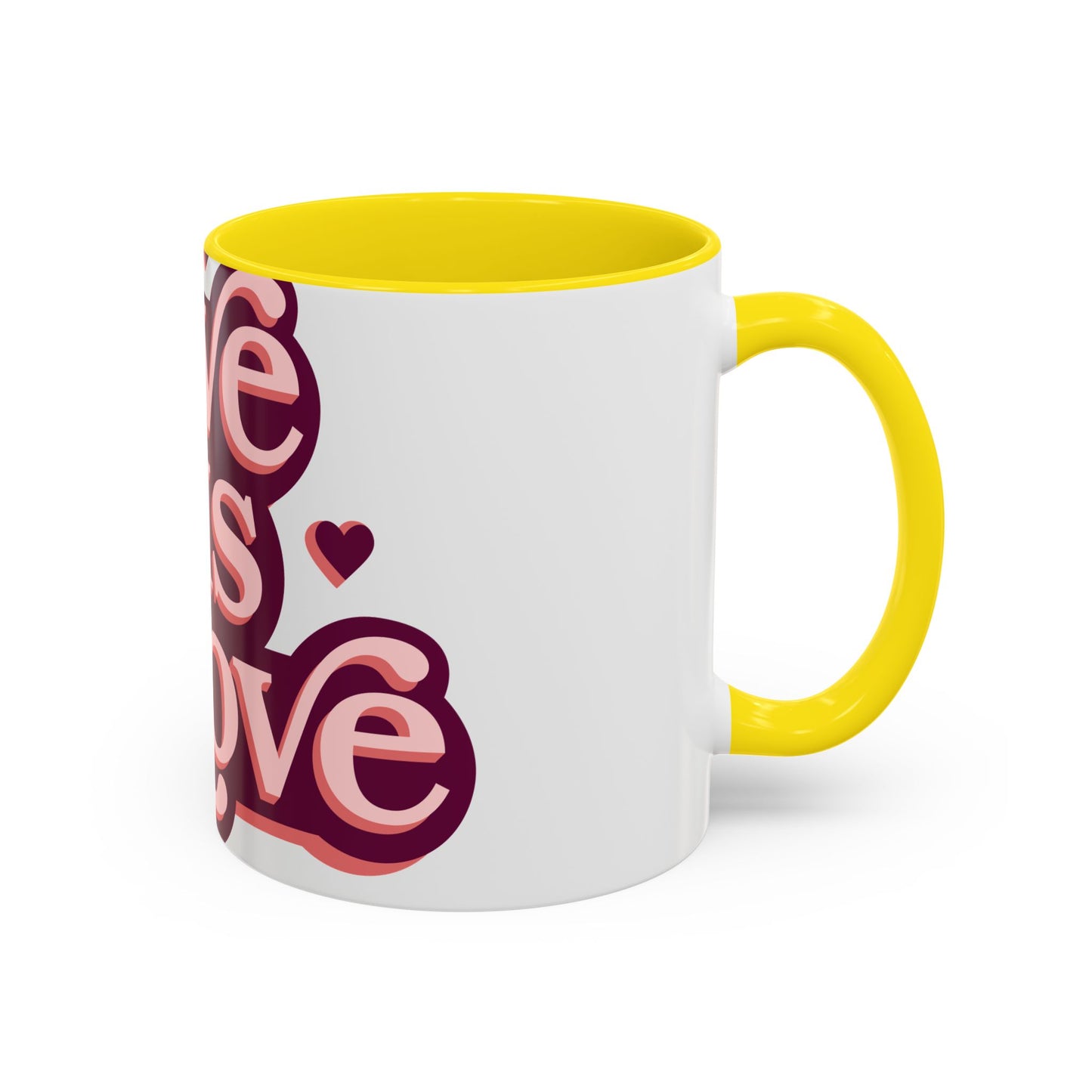 Accent Coffee Mug — "Love Is Love" Retro Pride Mug (11/15oz)