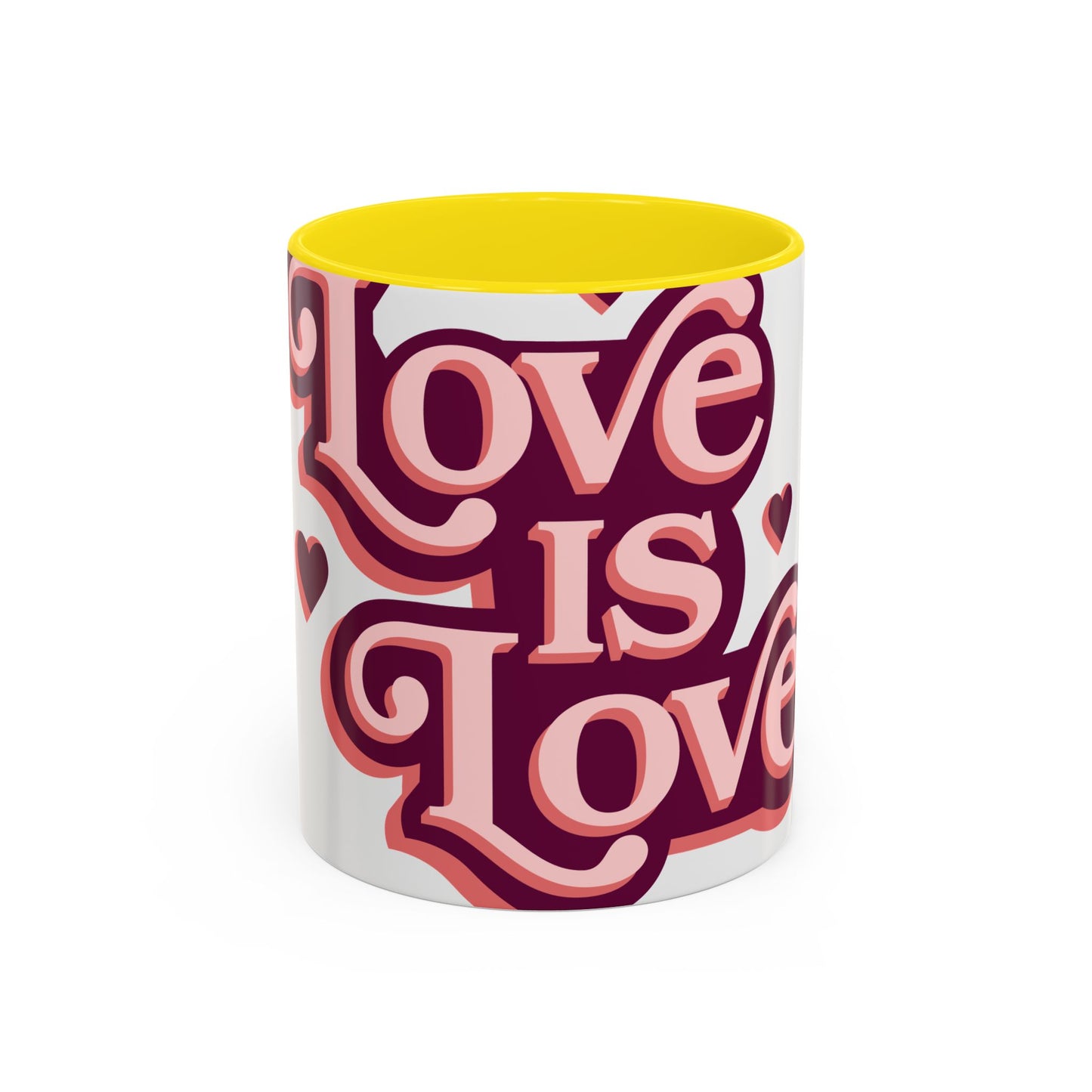 Accent Coffee Mug — "Love Is Love" Retro Pride Mug (11/15oz)