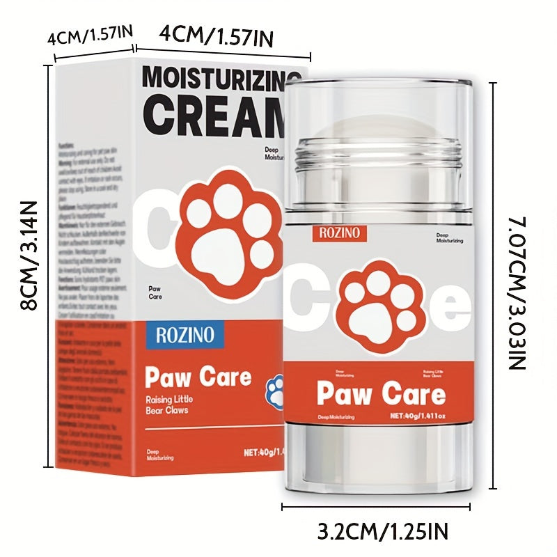 ROZINO Paw Care Moisturizing Cream for Dogs, 40g - Natural Shea Butter, Coconut Oil & Vitamin C Formula - Deep Hydration and Protection for Pet Paws, Safe for Cats and Dogs, Uncharged