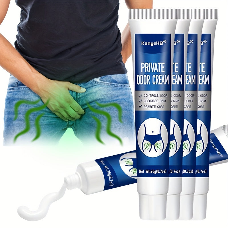 Men's Private Part Deodorant Cream 4-Pack, Odor Control, Soothing & Fragrance-Enhancing, Suitable for Sensitive Skin, No-Wash Formula