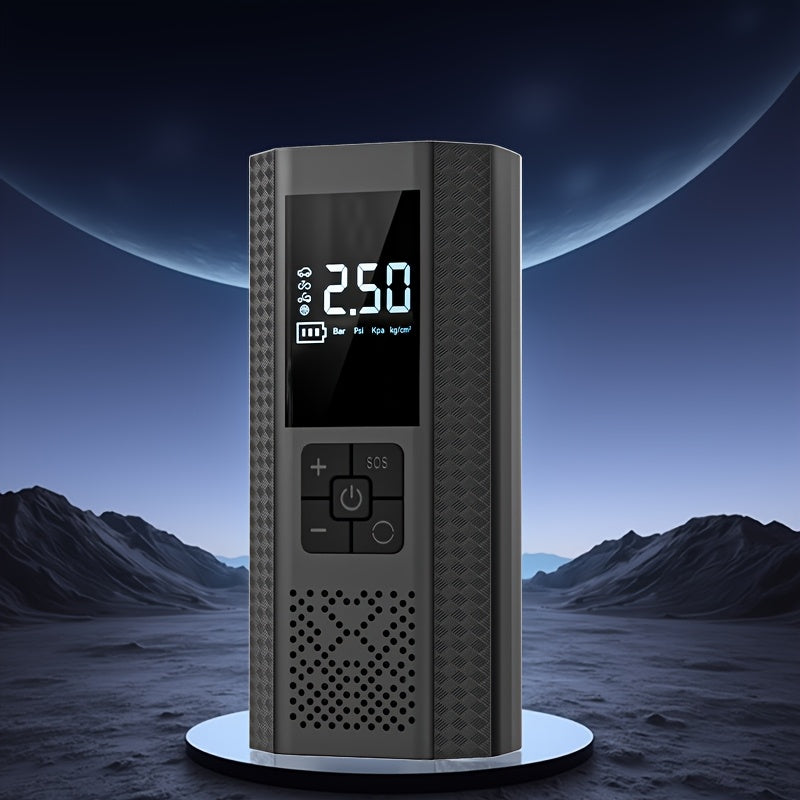 Portable Air Compressor Tire Pump, 150PSI Car Tire Air Pump with Tire Pressure Gauge, LED, 3X Faster One-Click Smart Wireless Tire Inflator for Cars, Motorcycles, Bicycles, Balls, Etc