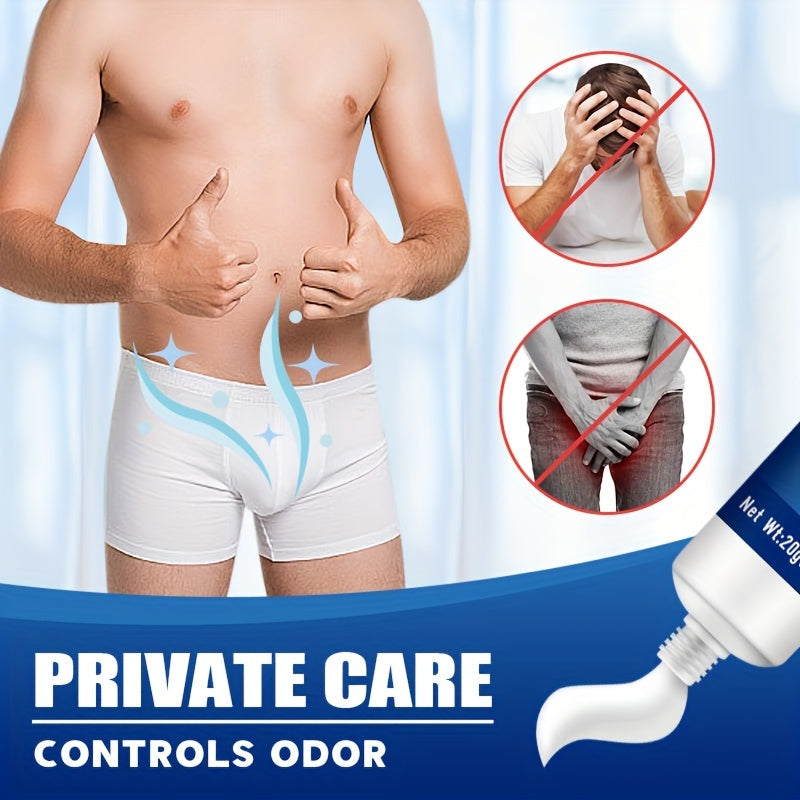 Men's Private Part Deodorant Cream 4-Pack, Odor Control, Soothing & Fragrance-Enhancing, Suitable for Sensitive Skin, No-Wash Formula