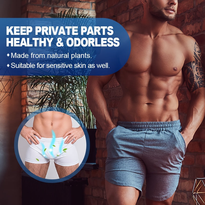 Men's Private Part Deodorant Cream 4-Pack, Odor Control, Soothing & Fragrance-Enhancing, Suitable for Sensitive Skin, No-Wash Formula