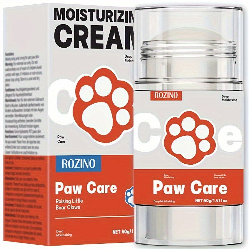 ROZINO Paw Care Moisturizing Cream for Dogs, 40g - Natural Shea Butter, Coconut Oil & Vitamin C Formula - Deep Hydration and Protection for Pet Paws, Safe for Cats and Dogs, Uncharged