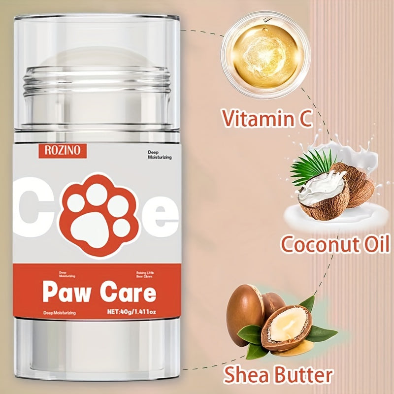 ROZINO Paw Care Moisturizing Cream for Dogs, 40g - Natural Shea Butter, Coconut Oil & Vitamin C Formula - Deep Hydration and Protection for Pet Paws, Safe for Cats and Dogs, Uncharged