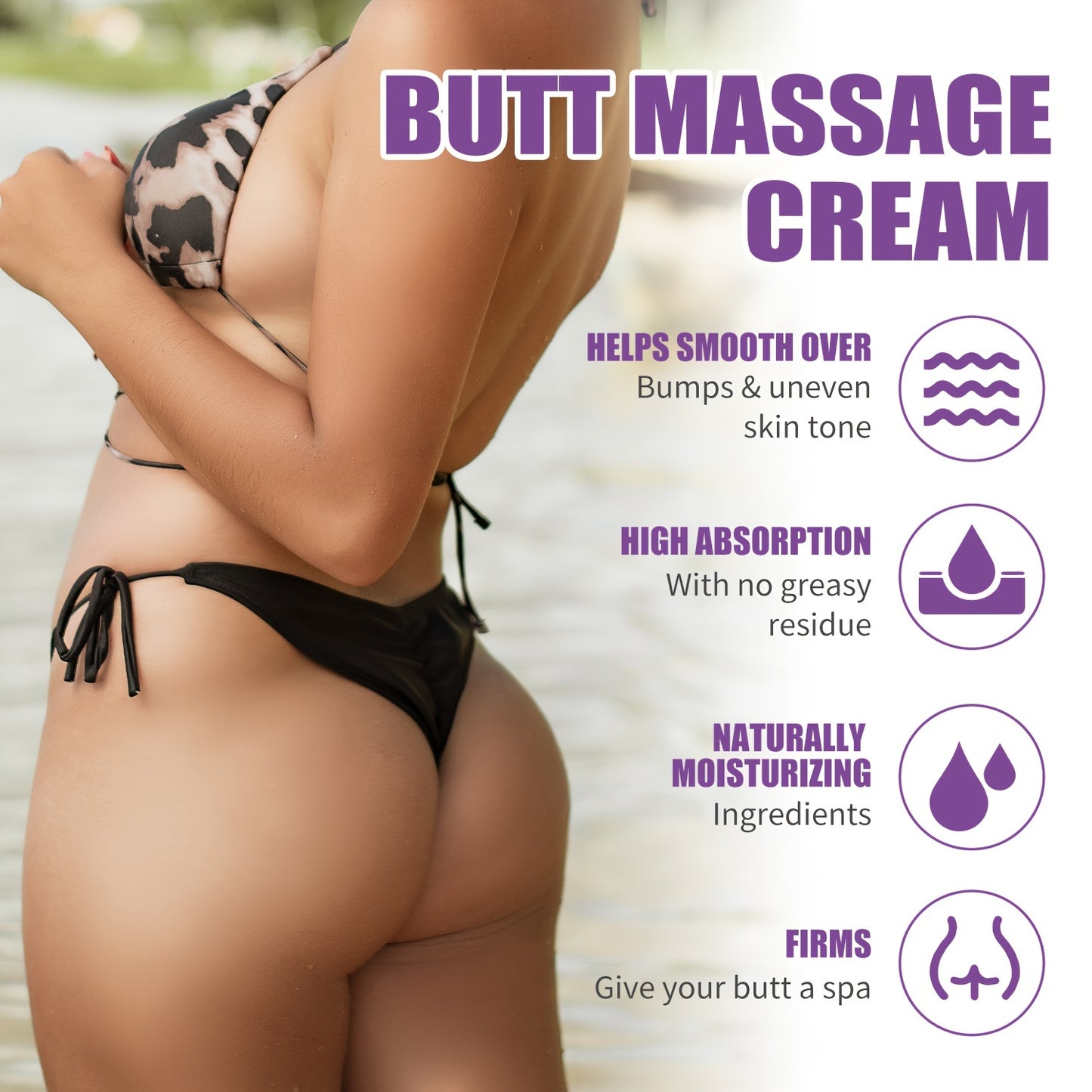 [300 Ml Firming Buttock Massage Cream] 1 Item, 300 Ml Plant Stem Cell Buttock Massage Cream - Firms And Lifts The Buttocks, Creating a Natural And Elastic Appearance, Achieving a Brazilian Butt Effect.
