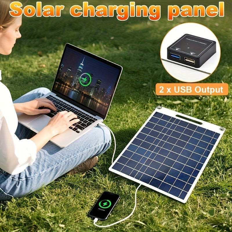 AFGVK Solar Portable Charger: Ideal for Outdoor Travel and Camping - USB Charging, Mobile Power, Flashlight, Fan - Suitable for 36V and Below Devices