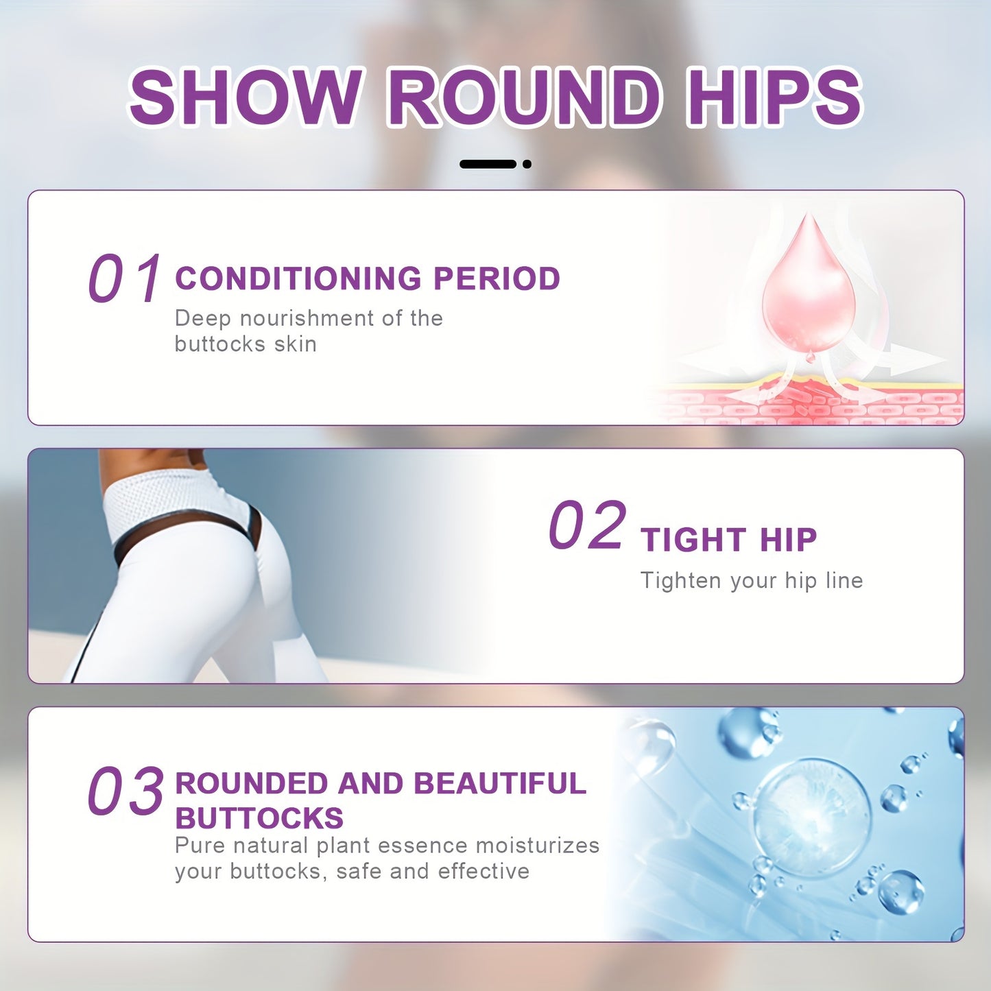 [300 Ml Firming Buttock Massage Cream] 1 Item, 300 Ml Plant Stem Cell Buttock Massage Cream - Firms And Lifts The Buttocks, Creating a Natural And Elastic Appearance, Achieving a Brazilian Butt Effect.