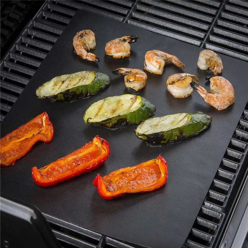 1pc Non-stick BBQ Grill Mat 40*33cm Baking Mat BBQ Tools Cooking Grilling Sheet Heat Resistance Easily Cleaned Kitchen Tools