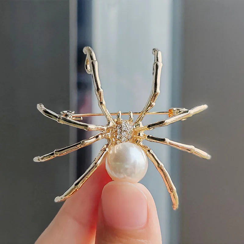 Fashion Creativity Multicolor Mother of Pearl Brooches Dark Wind Spider Brooch Party Accessories Exaggerated Jewelry Women Men