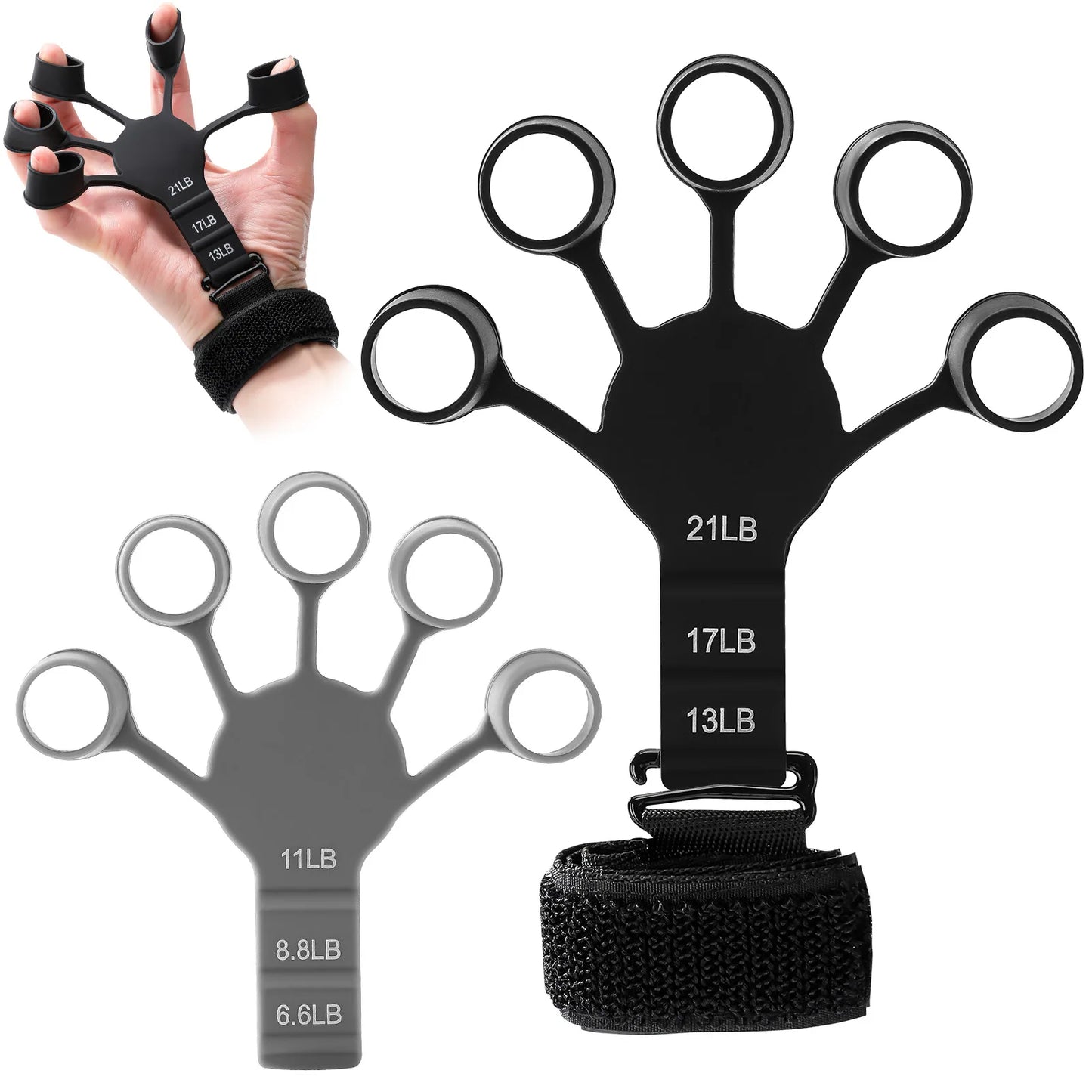 Hot Selling Adjustable Resistance Hand Grip Strengthener 5-Pieces Set Wrist Finger Forearm Power Exerciser Hand Grips Enhancer