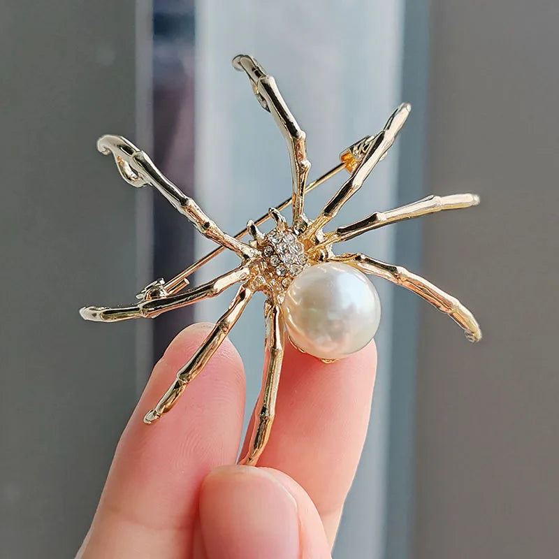 Fashion Creativity Multicolor Mother of Pearl Brooches Dark Wind Spider Brooch Party Accessories Exaggerated Jewelry Women Men