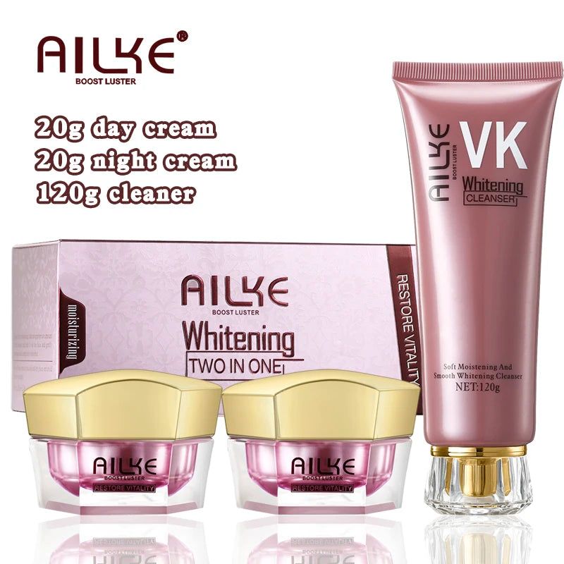 AILKE Whitening Face Cream, Reduce Wrinkles, Spots, Freckles, Lightening Skin With Collagen, Hyaluronic Acid, for Women, Men