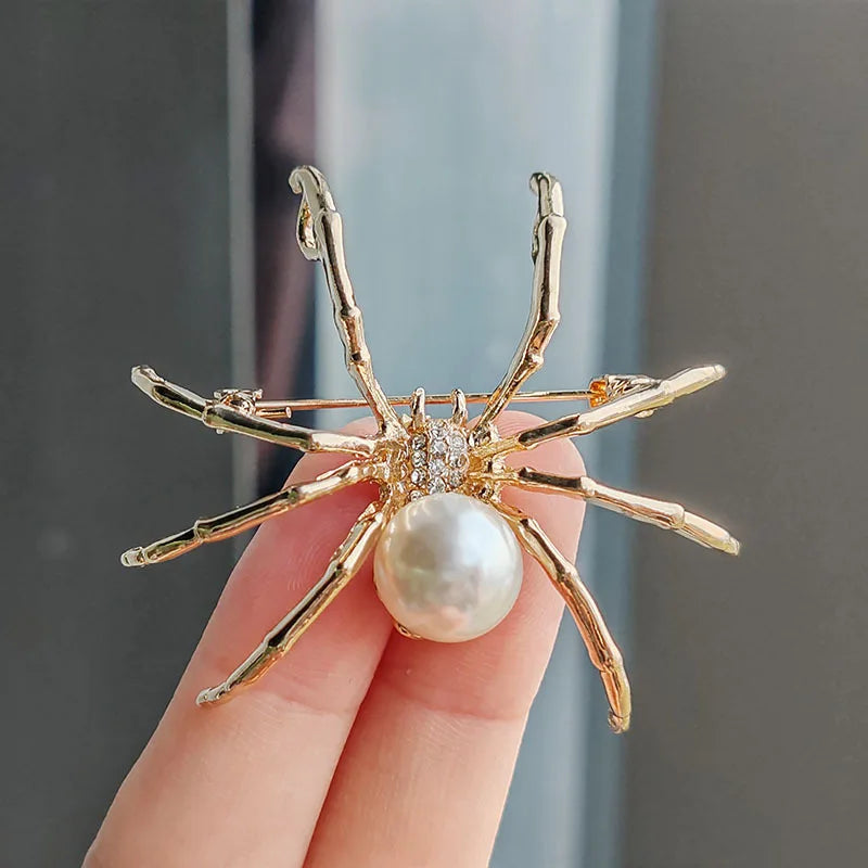 Fashion Creativity Multicolor Mother of Pearl Brooches Dark Wind Spider Brooch Party Accessories Exaggerated Jewelry Women Men