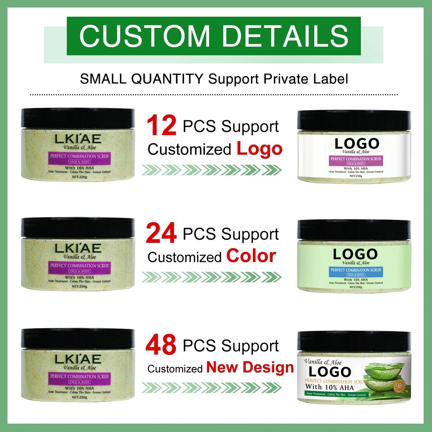 Ailke All Natural Aloe Vera Grease Control Pimples Facial Korean Body Wash Organic Body Scrub for Acne Skin