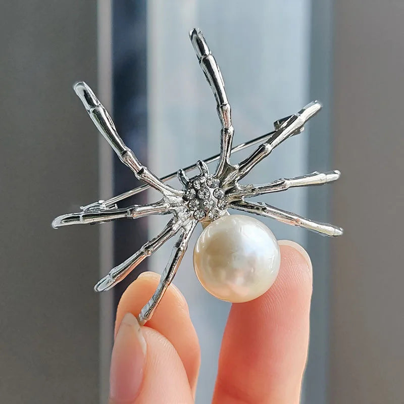 Fashion Creativity Multicolor Mother of Pearl Brooches Dark Wind Spider Brooch Party Accessories Exaggerated Jewelry Women Men