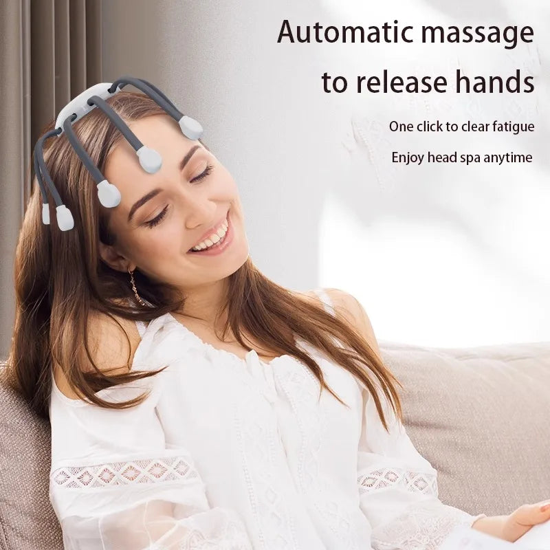 2025 Octopus Head Massagers Fully Automatic Multi-dimensional Electric Vibration Scalp Unblocking and Relaxation Massage Device