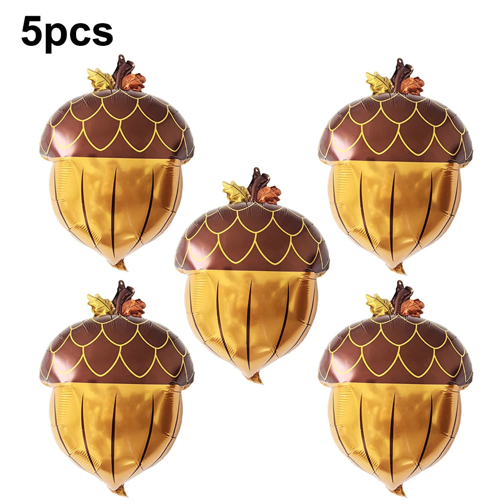 Thanksgiving Theme Party Decorations Maple Leaf Nut Squirrel Balloons Jungle Animals Party Decor Supplies Kids Gifts