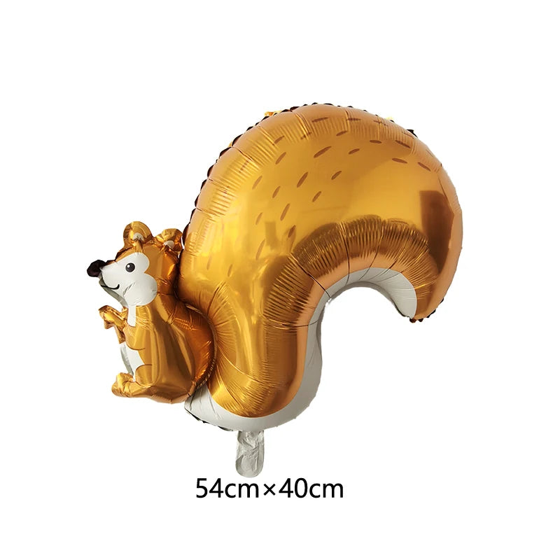 Thanksgiving Theme Party Decorations Maple Leaf Nut Squirrel Balloons Jungle Animals Party Decor Supplies Kids Gifts