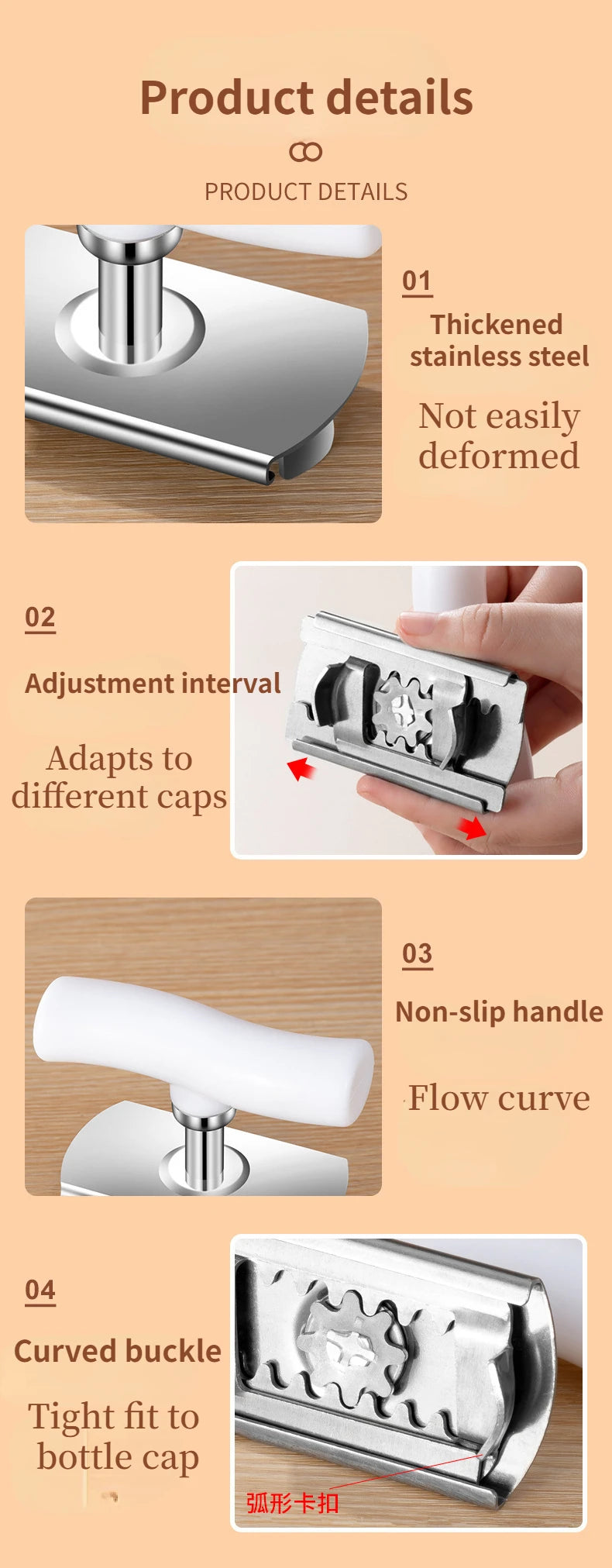 Multi-Function Bottle Opener Retractable Stainless Steel Labor-Saving Kitchen Tools Glass Jars Beer Cap Opener Magnetic Suction