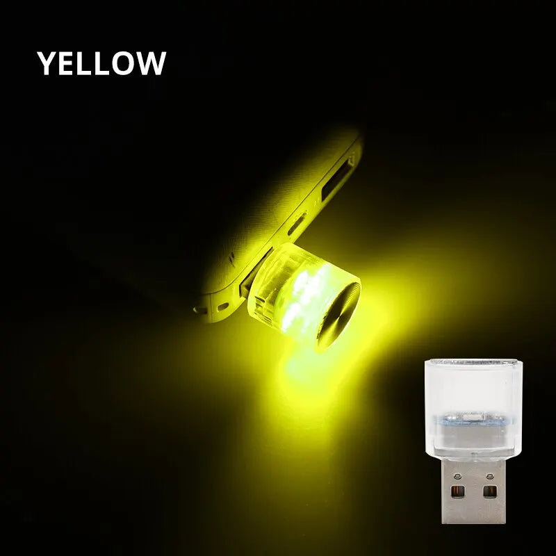 Car Mini USB LED Ambient Light Decorative Atmosphere Lamps for Interior Environment Auto PC Computer Portable Light Plug Play