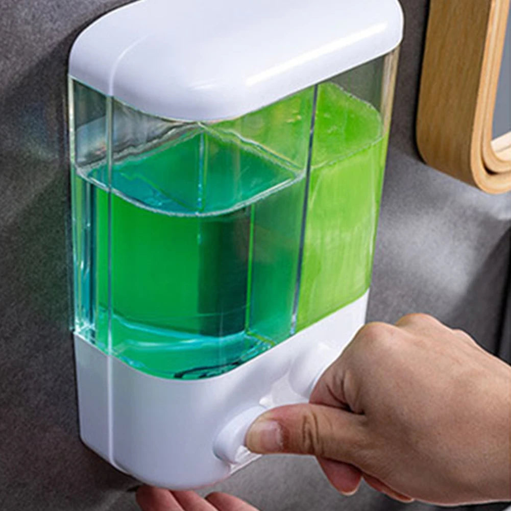 500/1000ML Wall Mount Hand Soap Shampoo Dispenser Non-Perforating Soap Dispenser Containers for Home Hotel Bathroom Washroom