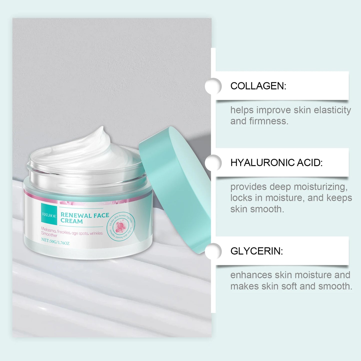 Collagen Firming Facial Cream Renewal Deep Nourish Reduce Dark Spots Freckles Brightening Smooth Skin Lifting Firming Cream