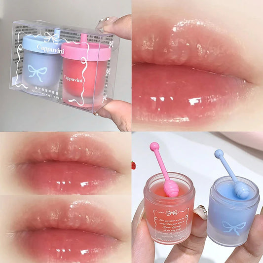 Juice Mug Moisturizing Lip Mask Hydrating Lightening Lip Lines Fruity Makeup Solid Tinted Lip Balm Jelly Gloss Jar Makeup