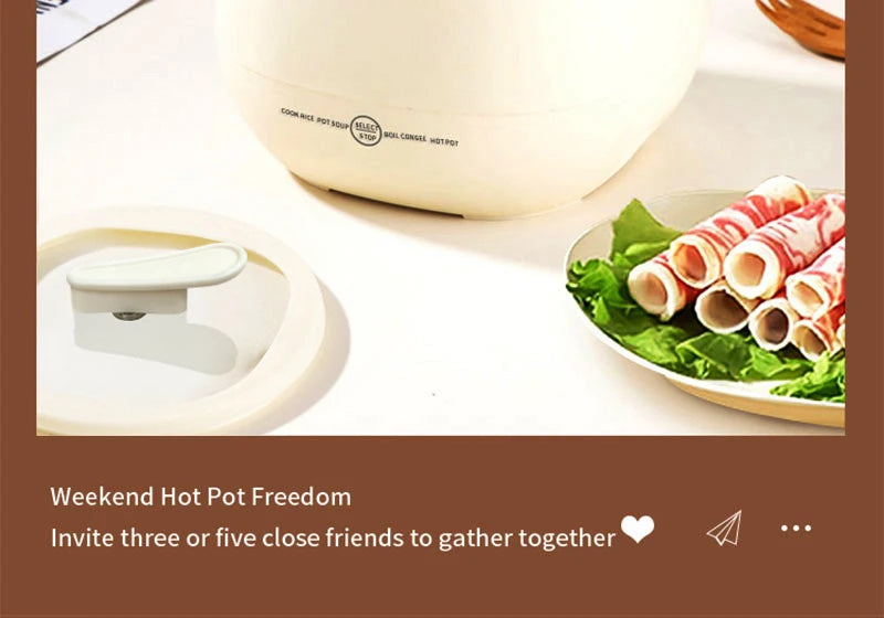 1.8L Portable Smart Rice Cooker - Multifunctional Non-Stick Rice Cooking Pot for Cooking Rice,  Soup, for Dorms & Small Kitchens