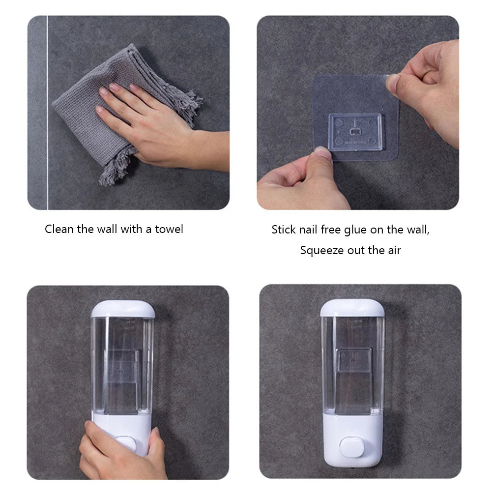 500/1000ML Wall Mount Hand Soap Shampoo Dispenser Non-Perforating Soap Dispenser Containers for Home Hotel Bathroom Washroom