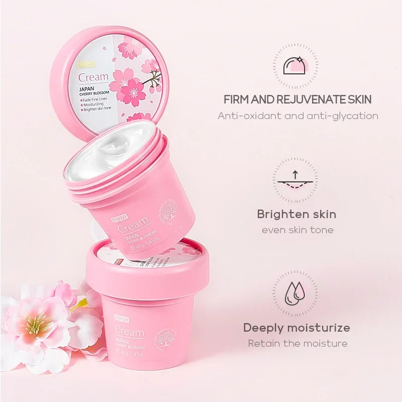 Japan Sakura Face Cream Whitening Anti Aging Shrink Pores Cosmetics Moisturizing Cherry Blossom Essence Facial Lotion Emulsions
