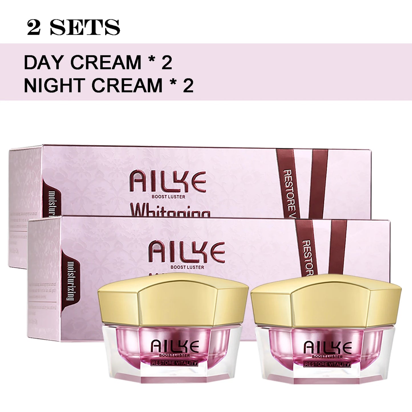 AILKE Whitening Face Cream, Reduce Wrinkles, Spots, Freckles, Lightening Skin With Collagen, Hyaluronic Acid, for Women, Men