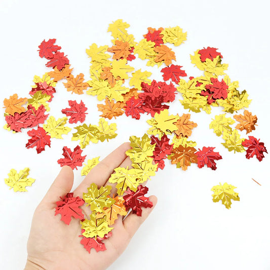 15g Thanksgiving Decor Mix Color Glitter Maple Leaves Confetti Autumn Home Table Scatter Confetti Wedding Halloween Party Supply