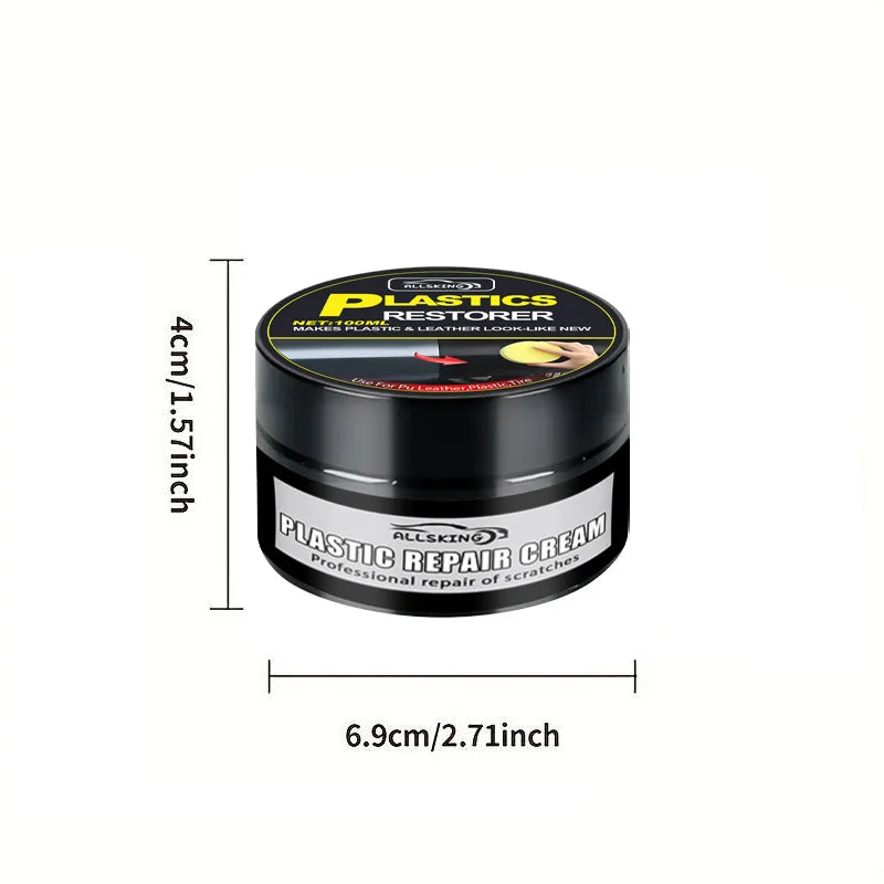 Universal Leather and Plastic Repair Polishing Wax - Automotive interior reconditioning cream for leather/plastic/rubber care