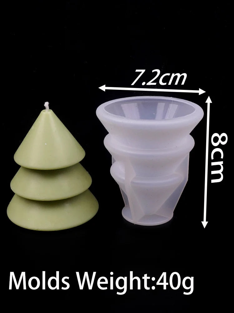 3D Xmas Ornament Candle Mold for DIY Scented Candles Resin Plaster Silicone Molds Christmas Tree Snowman Craft Making Home Decor