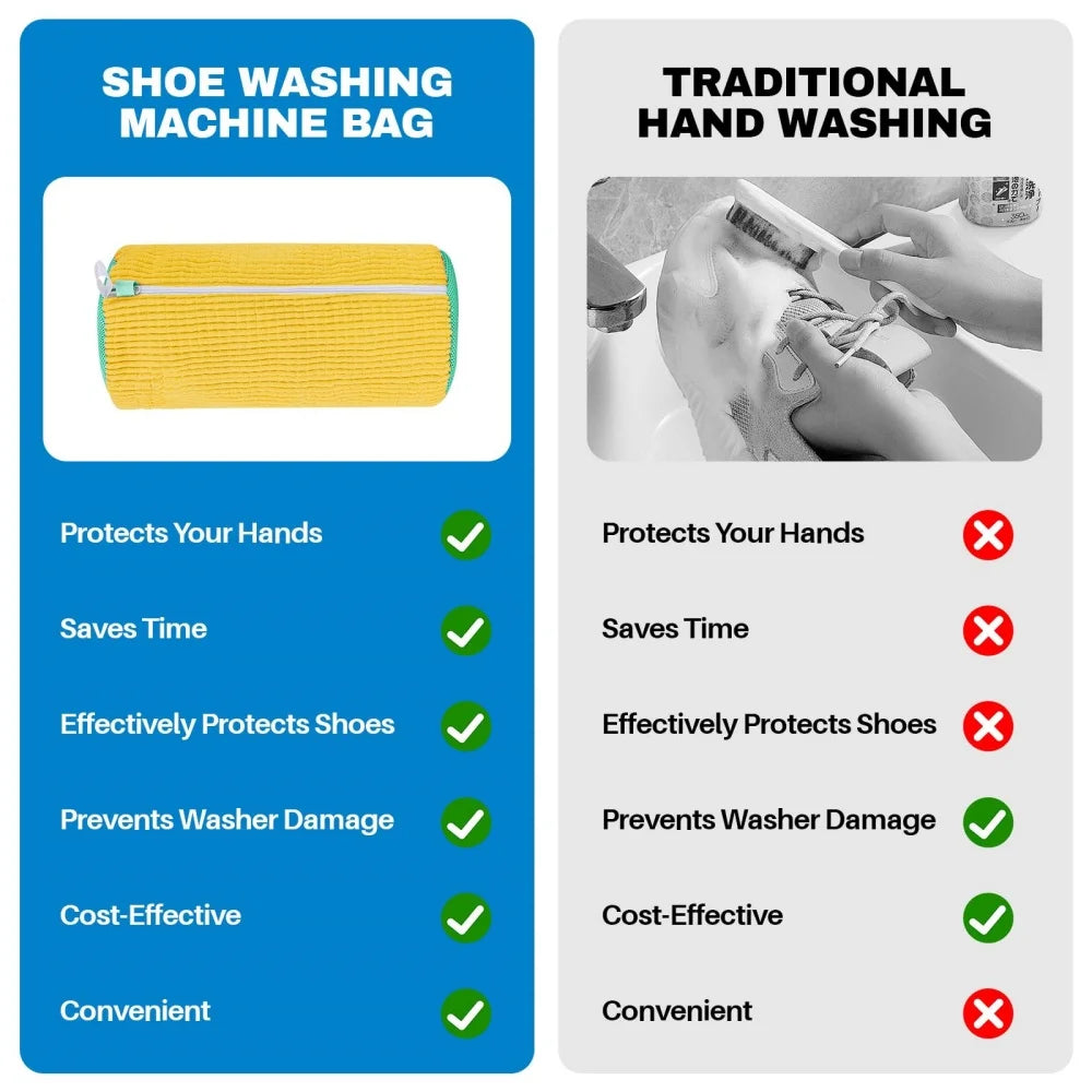 Reusable Shoe Cleaning Bags for Washer and Dryer Shoe Washer Laundry Bags Stain Cleaning Kit for Sneakers Tennis Shoes