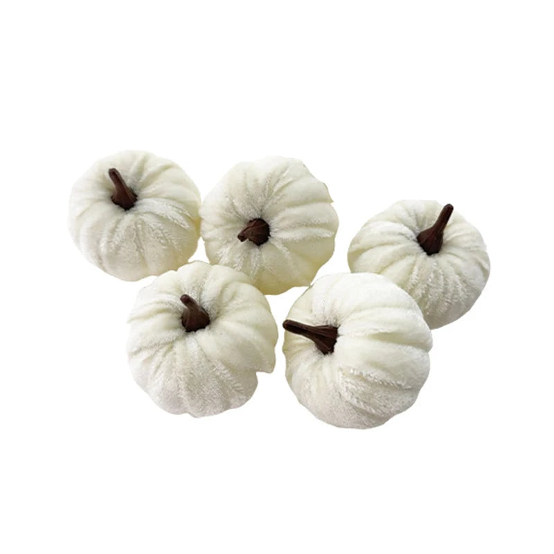 5PCS Halloween Pumpkin Set 5CM Artificial Pumpkin Decorations Halloween Party Foam Pumpkin Desktop Ornament Halloween Decor