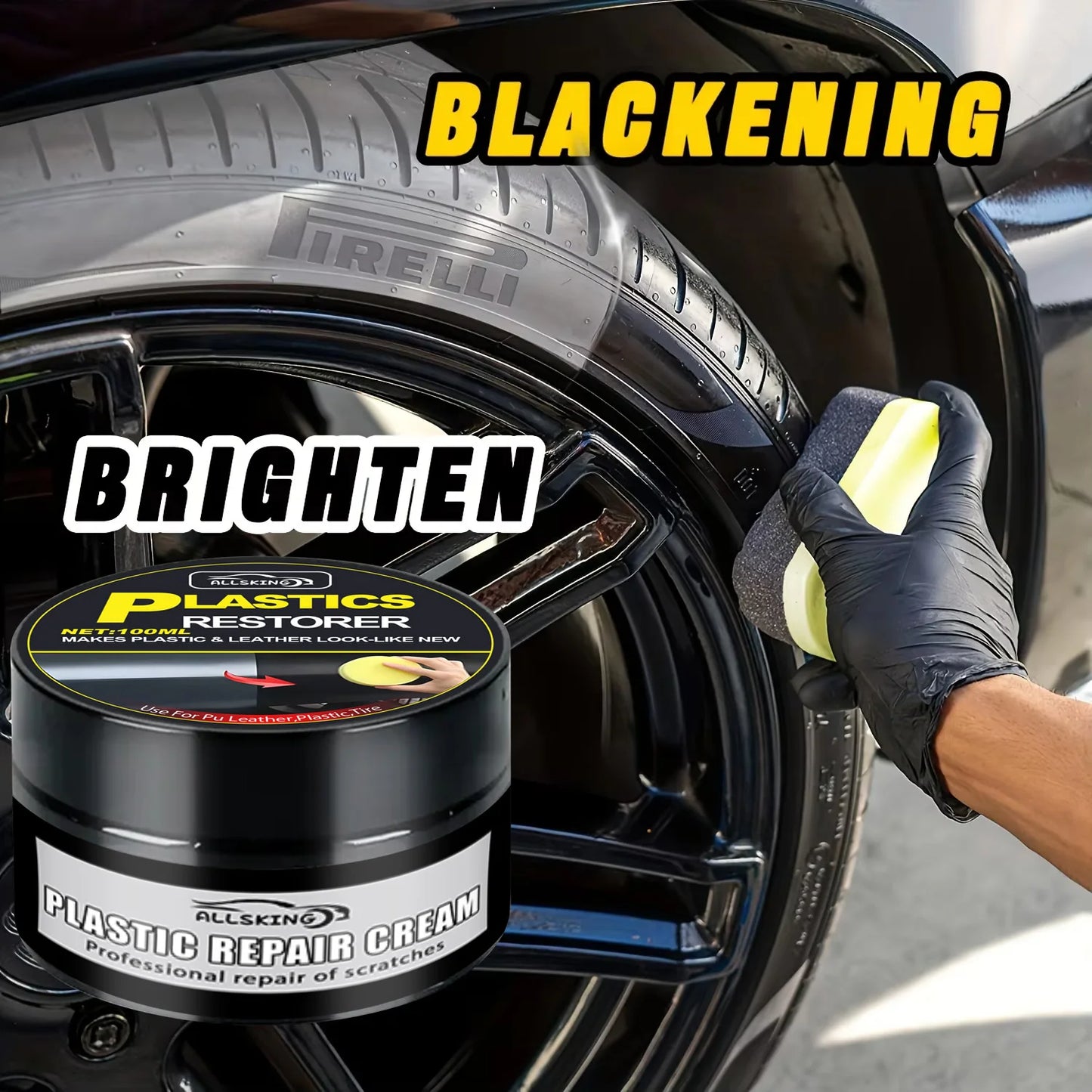 Universal Leather and Plastic Repair Polishing Wax - Automotive interior reconditioning cream for leather/plastic/rubber care