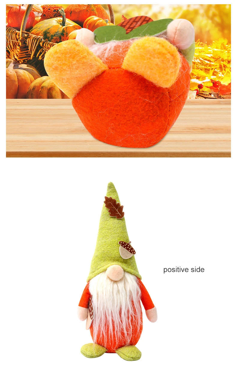 1 pc, Thanksgiving Christmas Gnome Home Decoration, Fall Harvest Gnome Plush Table Decoration Fall Holiday Kitchen Thanksgiving