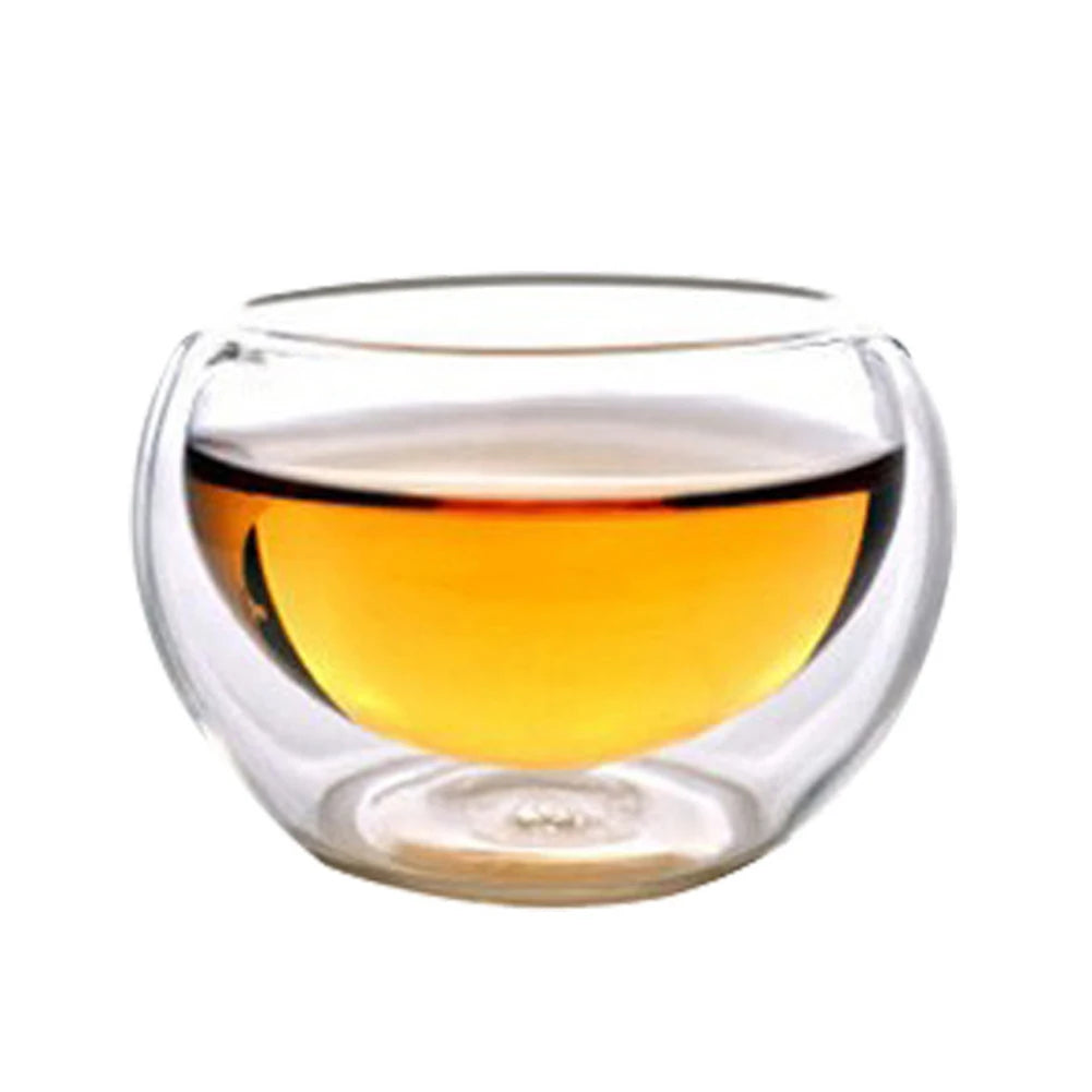 1/2/4pcs Double Layer Glass Tea Cup Set Transparent Drinkware Coffee Milk Water Mug Multi-Purpose Brewings Tea Cup Kitchen Tools
