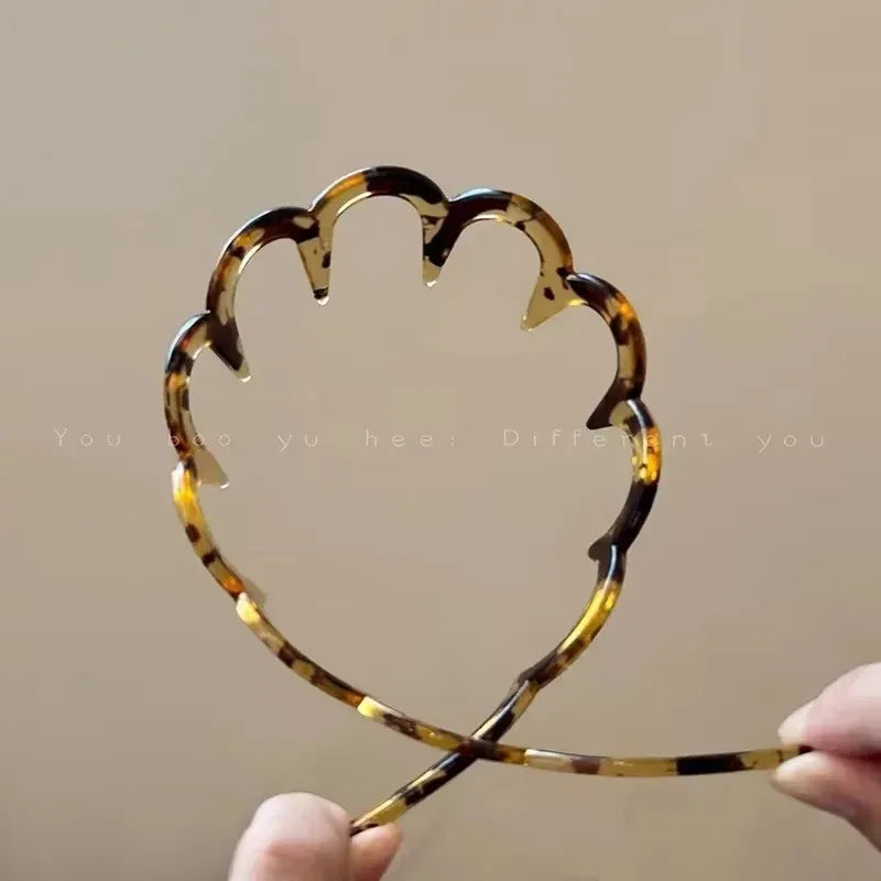 Fashion Wave Headbands for Women Solid Color Toothed Non-slip Hair Bands Girl Face Wash Sports Hairbands Hair Accessories