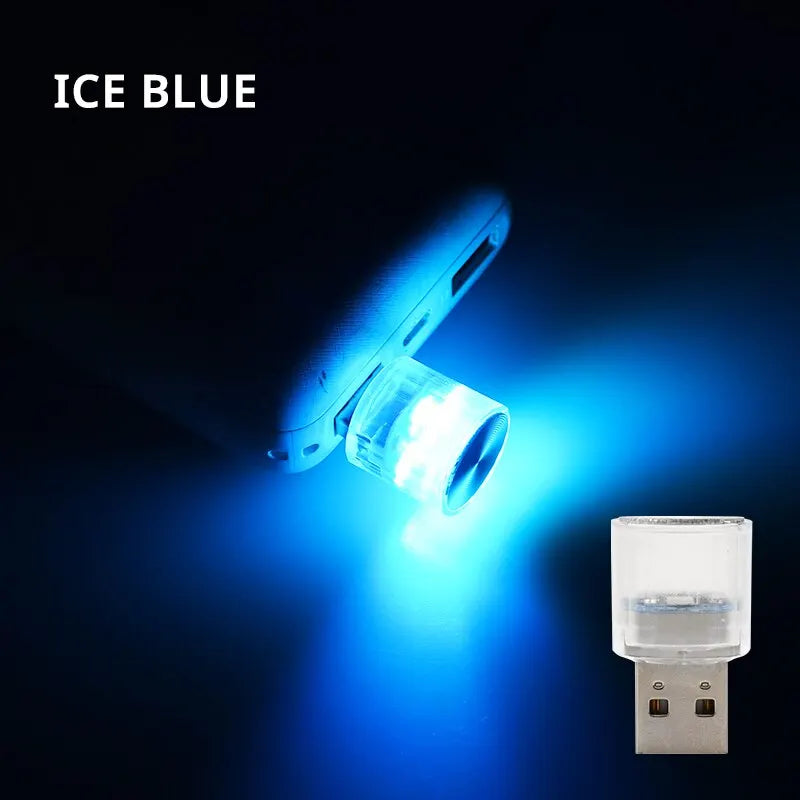 Car Mini USB LED Ambient Light Decorative Atmosphere Lamps for Interior Environment Auto PC Computer Portable Light Plug Play